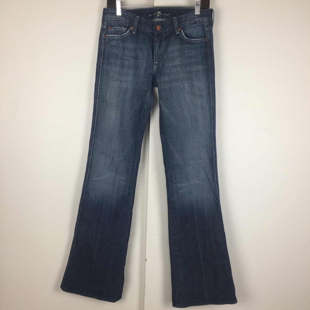7FAM A-Pocket Rhinestone Jeans Denim Bootcut Bling - Picture 5 of 8